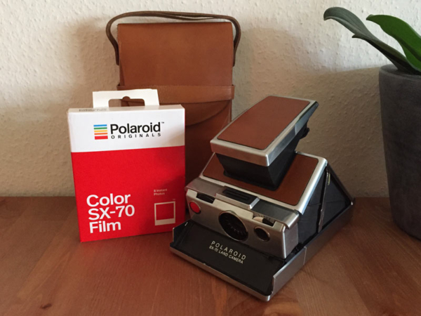 Polaroid «Land SX-70» Leder braun mit Ledertasche
