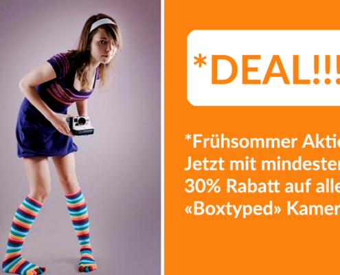 DEAL! Frühsommer Aktion: Jetzt mit mindestens 30% Rabatt auf alle Retro Vintage «Boxtyped» Polaroid Kameras bei Mission Polaroid Aarau.